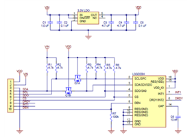 L3GD20H 3-axis gyro carrier with voltage regulator - Schematic